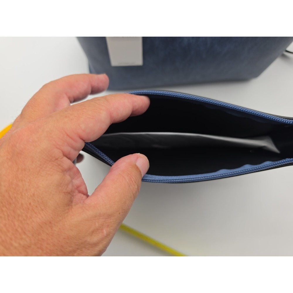New Leather Calvin Klein purse Blue Gray Tote Purchased From Neiman Marcus. - Picture 8 of 15